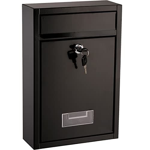 Deayou Black Wall Mount Locking Mailbox