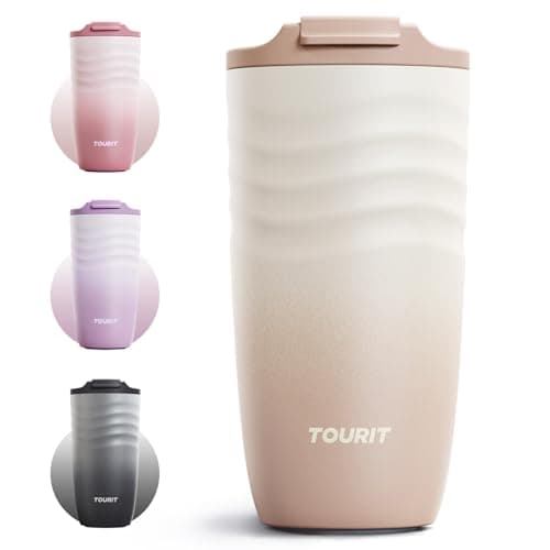 TOURIT 16 oz Khaki Travel Coffee Mug