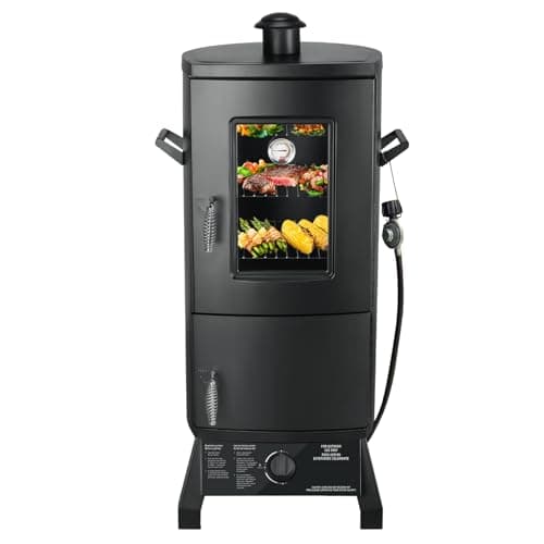 Atsent DJ55130W-US Propane Vertical Smoker Black