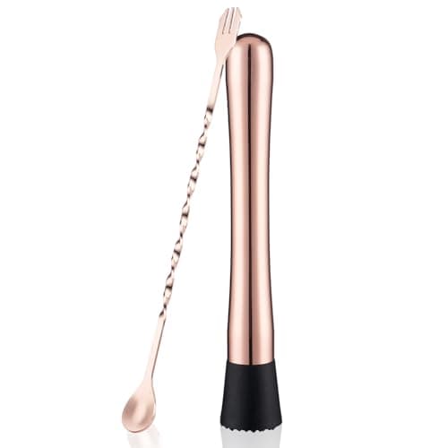 Gbuxska Rose Gold Muddler and Spoon Set