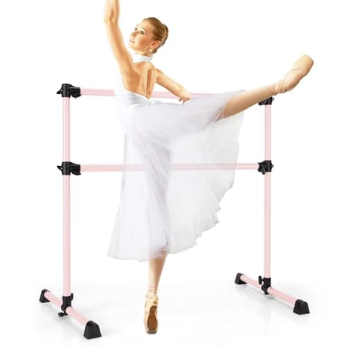 GOFLAME 4FT Pink Double Ballet Barre