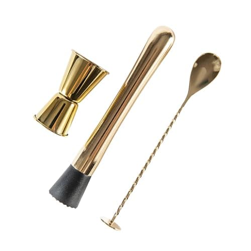 Jnwinog Gold Bar Tools 3-Piece Muddler Set