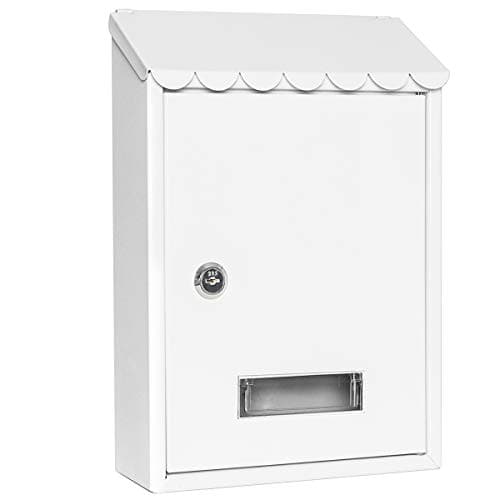 Jssmst White Wall-Mount Mailbox with Key Lock