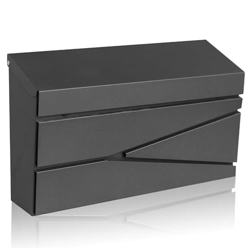 Ydocabinit Black Modern Wall-Mount Mailbox