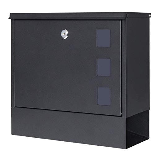 Jssmst Locking Wall-Mount Mailbox Black SM-HPB911BN