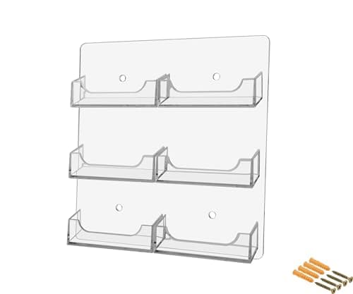 Marketing Holders BC-2x3-CC 6-Pocket Acrylic Wall-Mount Business Card Holder