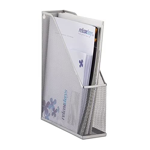 Relaxdays Mesh File Holder 10022494 Silver