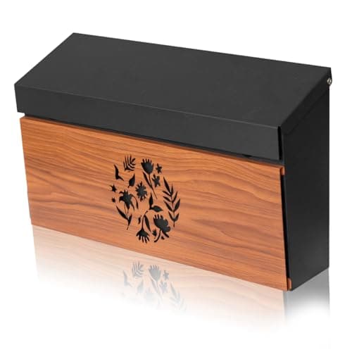 Ydocabinit Wall Mount Mailbox Flower Hollowed Black