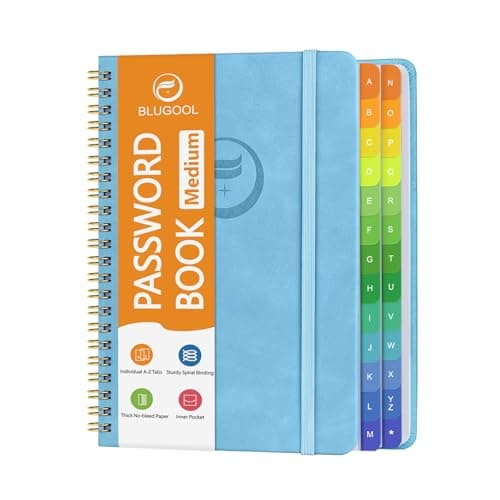 Blugool BlPS01 Password Organizer Book 5.7 x 7.7