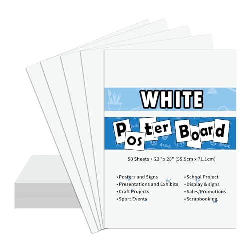 Pmybupo pmy015 White Poster Board 50PCS