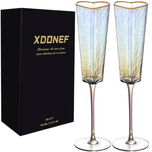 Xdonef BLJ Heart Champagne Flutes Set