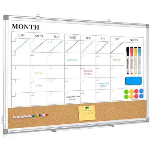 Queenlink QL-COMBO-4836 Dry Erase Calendar Board