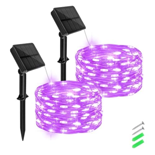 Cshare Solar Purple Fairy Lights 50 LED 2-Pack