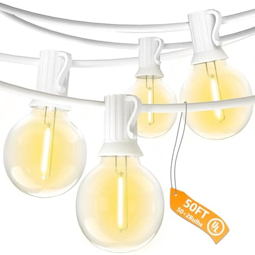 SUNSGNE 50FT White G40 LED String Lights