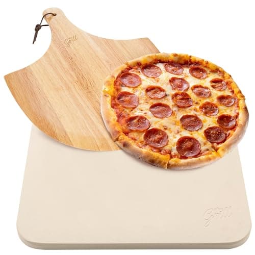 Hans Grill PSS Pizza Stone with Wooden Peel