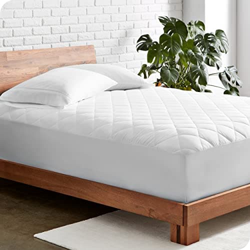 Bare Home Twin XL Quilted White Mattress Pad