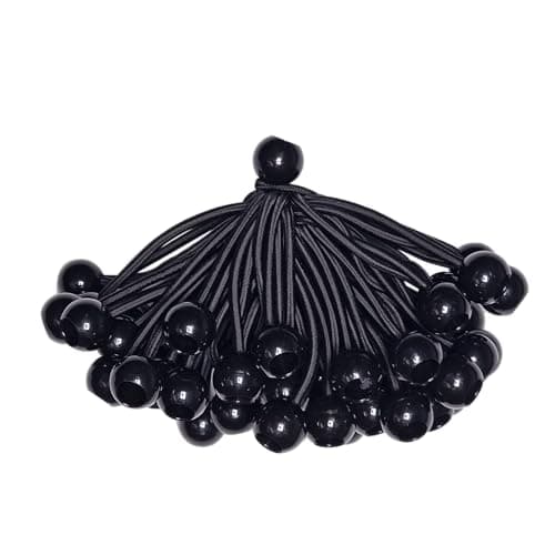 YELIER 50-Piece Ball Bungee Cords Black