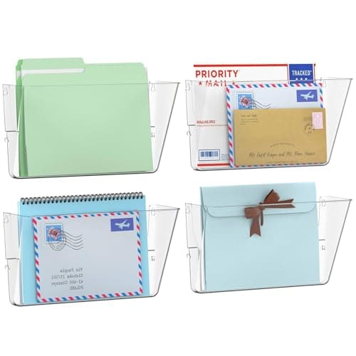 Gawerk 4 Pack Clear Wall File Organizer