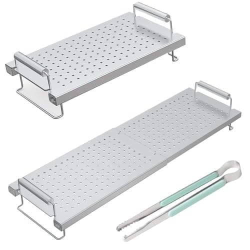 LS'BABQ Universal Griddle Warming Rack with Tongs