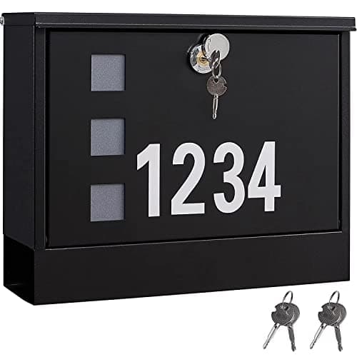 LAND·VOI Locking Black Wall-Mount Mailbox AMB11B
