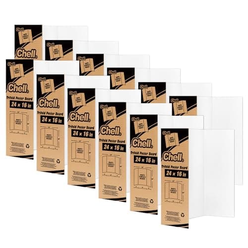 Chell CL040116S Trifold Poster Board 12 Pack