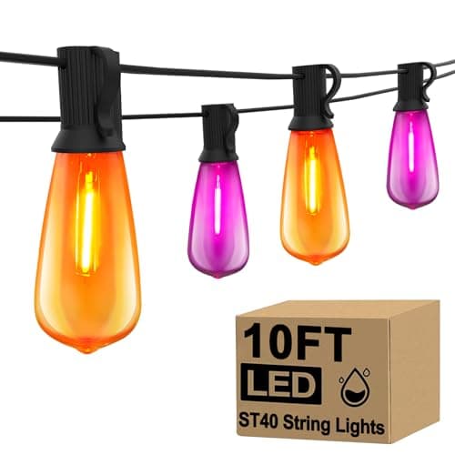 Goothy 10Ft Orange Purple Halloween String Lights