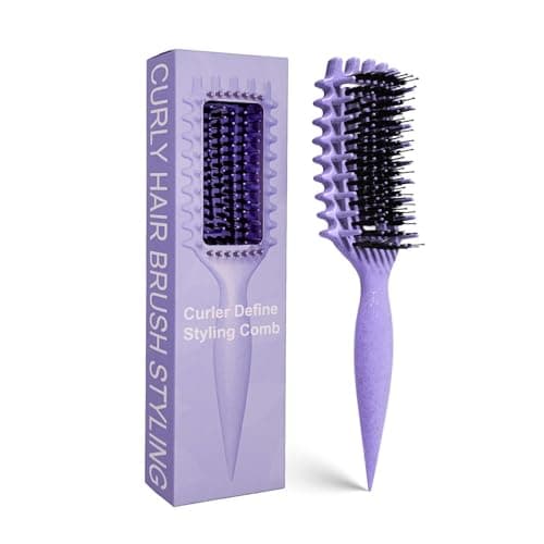 Mmbvsz 2044-pu Purple Curly Hair Brush