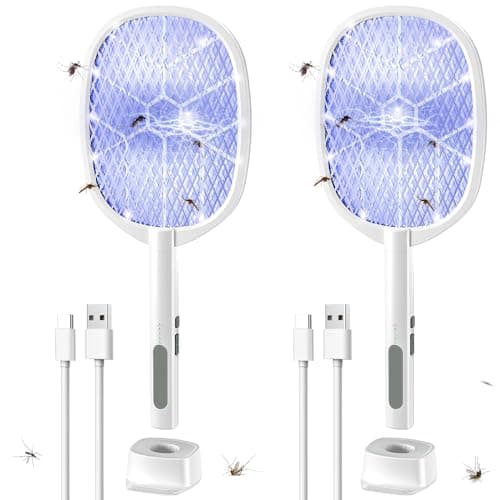 DEEZEE 2-Pack Electric Fly Swatter Racket