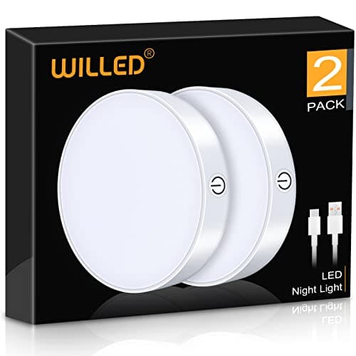 WILLED Dimmable Rechargeable LED Tap Lights 2-Pack