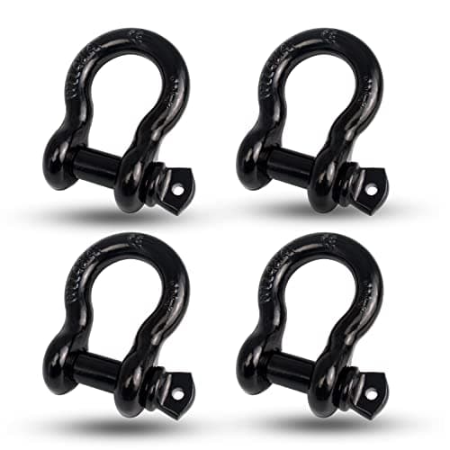 Towmavin S-Black Heavy Duty D-Ring Shackles 4-Pack