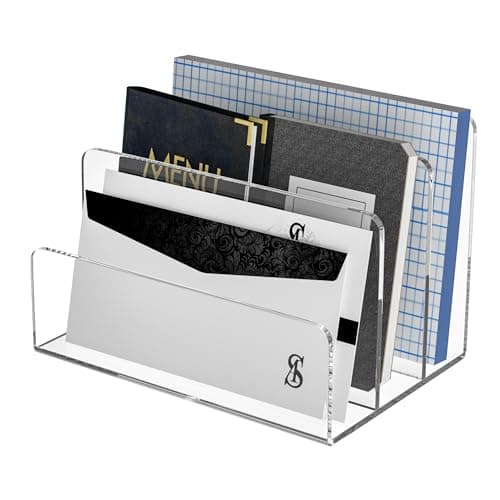 Sezanrpt AFH-10002 Acrylic File Holder 3-Compartment