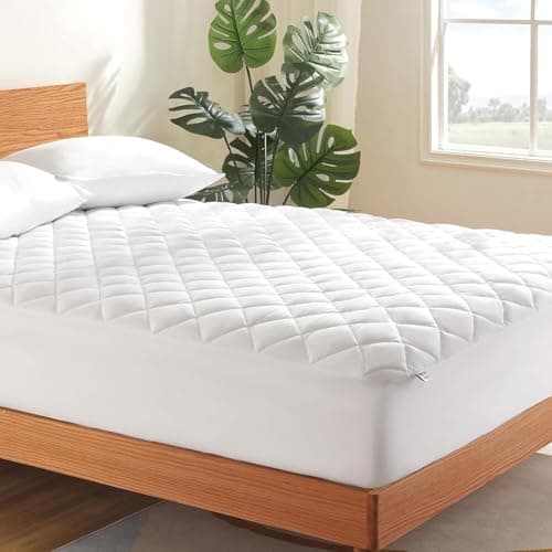 Sleep Zone Twin XL Quilted Mattress Pad White