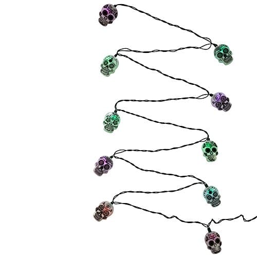 Kurt Adler 10-Light LED Sugar Skull String Lights
