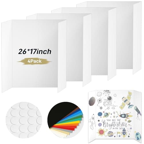 Pshvym PSHVYM-0117 Trifold Poster Boards 4-Pack