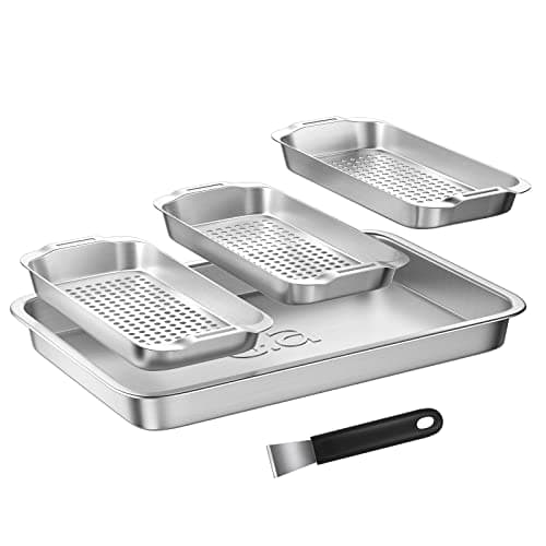 G.A Homefavor 4-Piece Stainless Steel Grill Basket Set