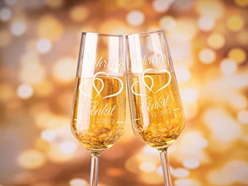 Personalization Lab PLABCHAMPAGNE-9 Wedding Champagne Flutes Set