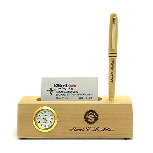 Thanh 39 Maple Wood Business Card Holder Set