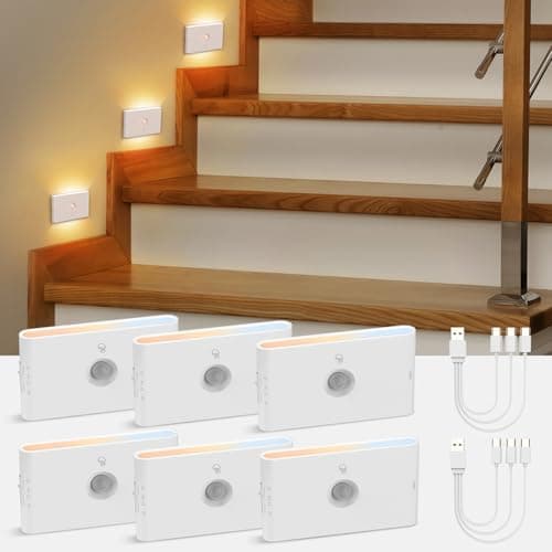 Wowatt Rechargeable Motion Sensor Stair Light 6-Pack
