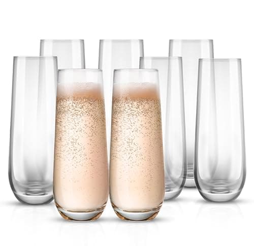 KooK Stemless Champagne Flutes Set of 8