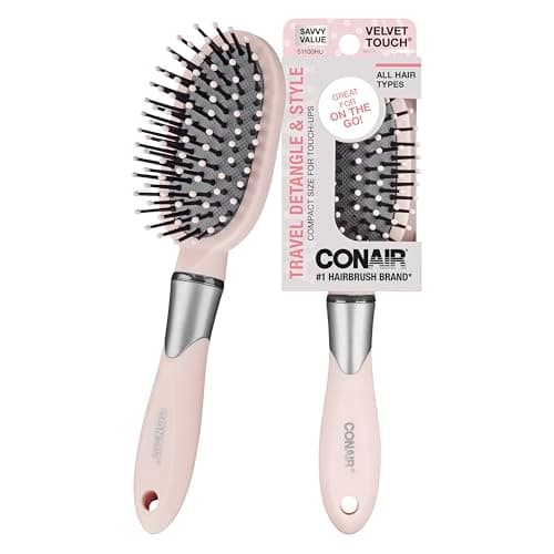 Conair Velvet Touch Pink Travel Hairbrush