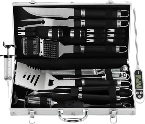 Grilljoy 24PCS BBQ Tool Set with Thermometer