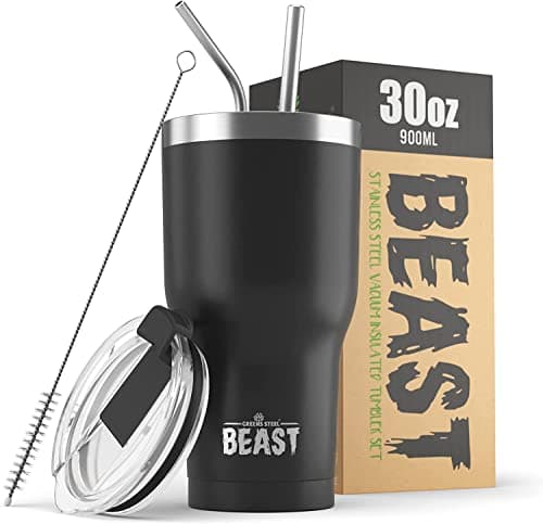 Greens Steel Beast 30 oz Black Tumbler Set