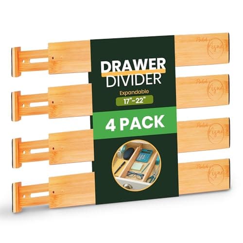 Palok Kisna 2023 Bamboo Expandable Drawer Dividers 4-Pack