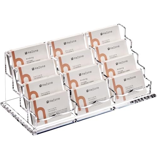 HeZone 12-Slot Acrylic Business Card Holder