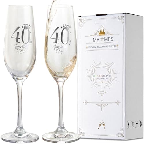 Iooiluxry ZNYZ 40th Anniversary Champagne Flutes