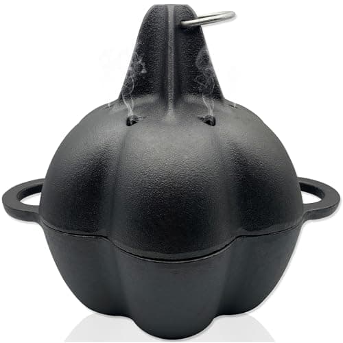 BOLVOUD Cast Iron Smoker Roaster & Garlic Baker