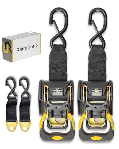 Strapinno 2PCS Retractable Ratchet Straps
