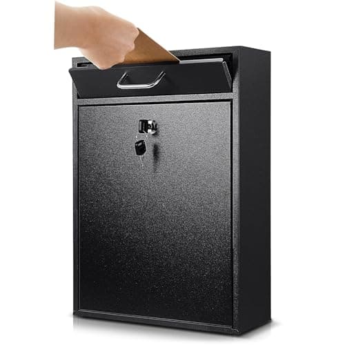Yaocom Locking Black Wall-Mount Mailbox