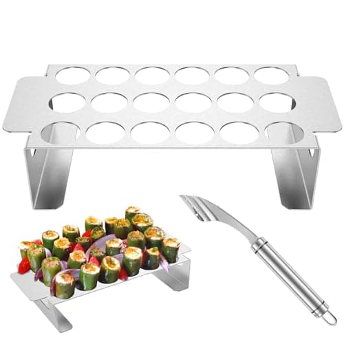 Abizarch 18-Hole Jalapeno Popper Grill Rack Set