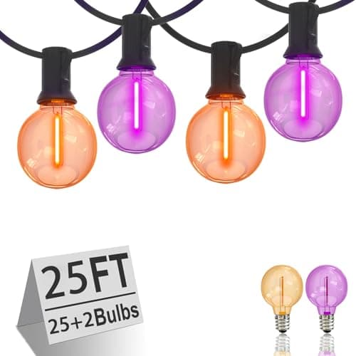Romasaty G40 Halloween Purple and Orange String Lights